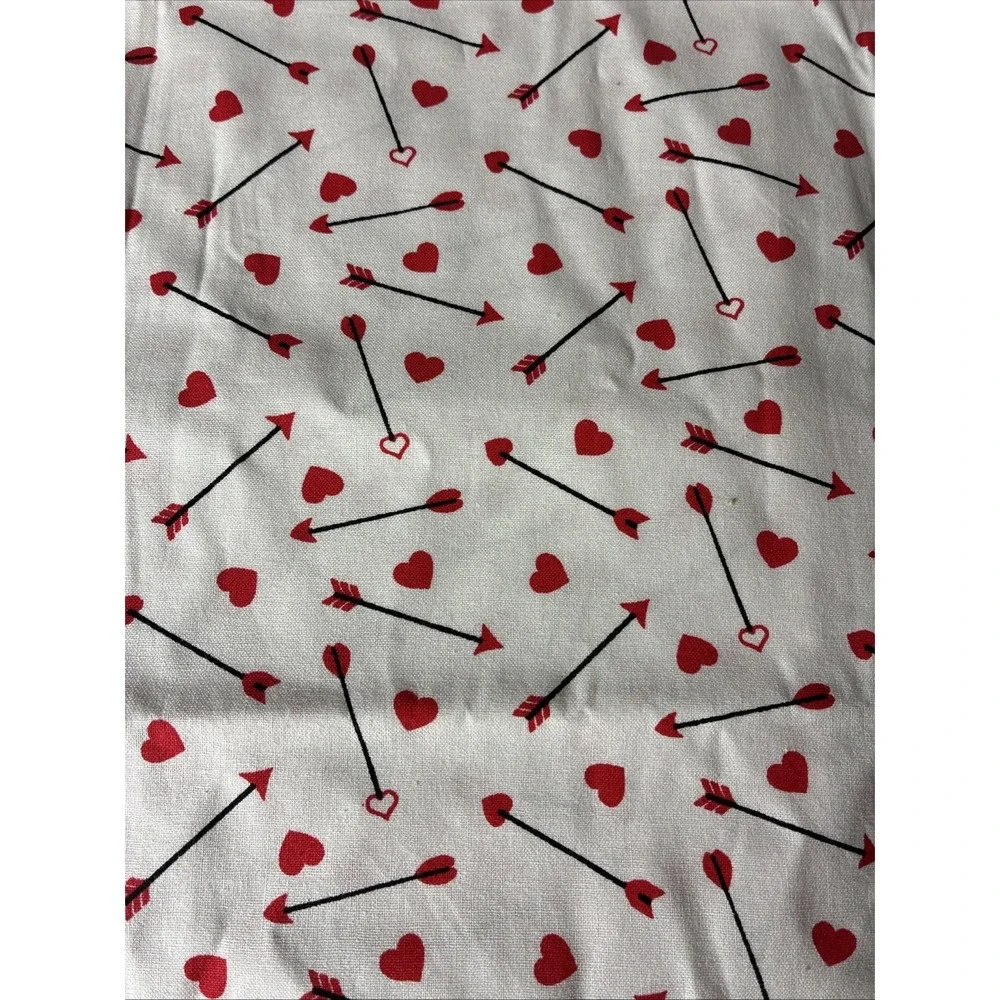 Valentine Hearts Red White Black Set of 2 Standard Pillowcases Homemade